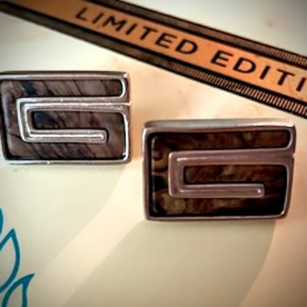 Givenchy Vintage Silver and Wood Clip on Earrings*Rare* signed